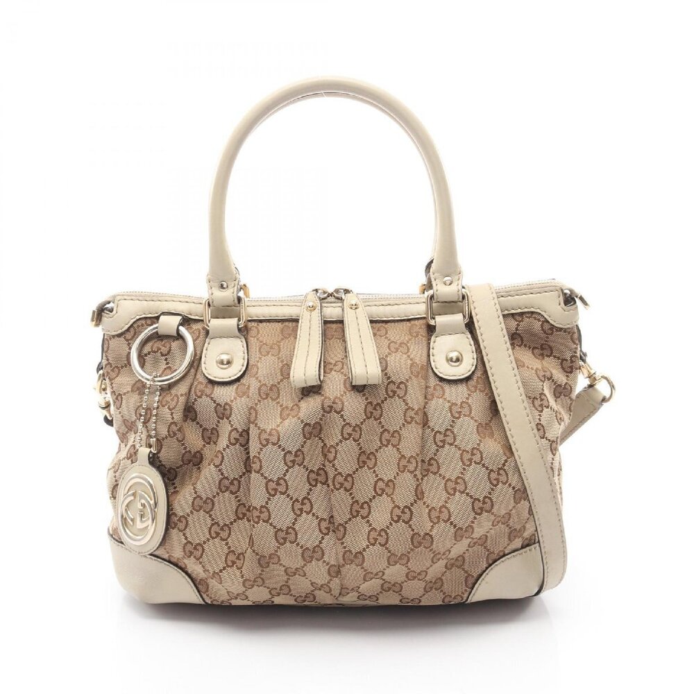 Gucci Sukey GG Canvas Handbag Leather